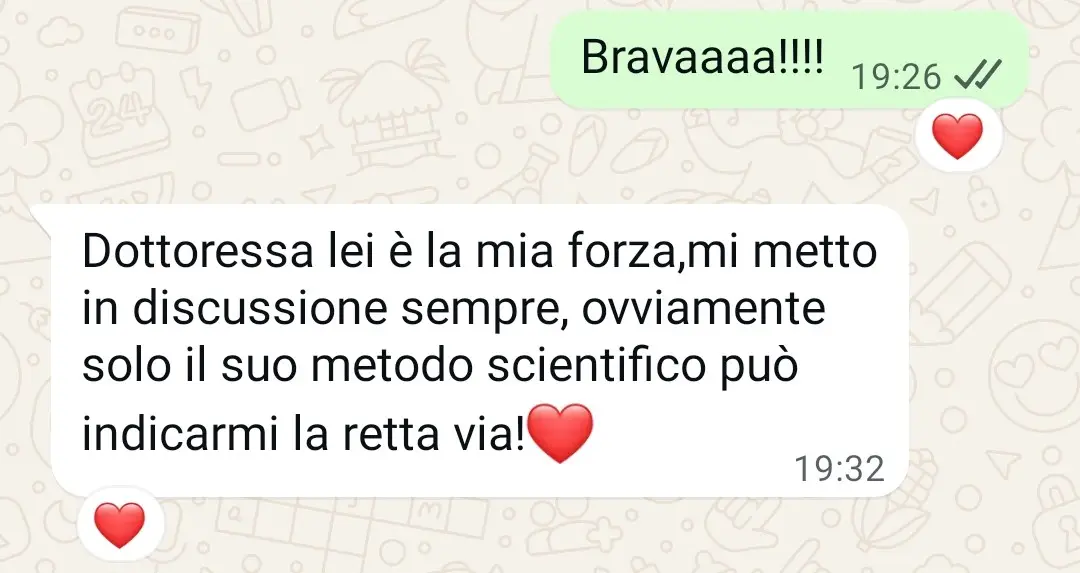 Testimonianza di una donna che trova forza e fiducia nel metodo scientifico Prosperi, seguendo con costanza il suo percorso di crescita personale.